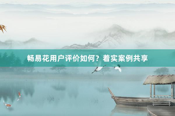 畅易花用户评价如何？着实案例共享